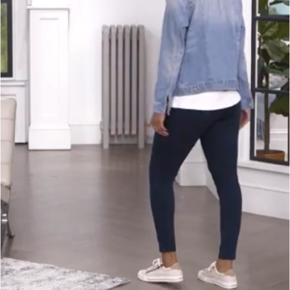 A464125 Women with Control Petite Prime Stretch Denim Leggings with Pockets 2XP - Picture 2 of 12